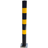 1500mm-high-visibility-safety-bollards-warehouse-industrial-traffic-forklift-bollard-crash-collision-prevention-impact-resistant-durable-galvanised-steel-black-yellow-pedestrian-equipment-perimeter-guards-reflective-heavy-duty