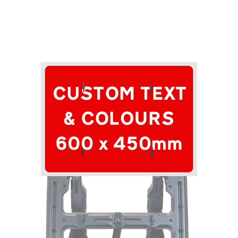 Reflective Quick Fit Sign Faces Chapter 8 Compliant The Red Book Road Sign High Visibility Traffic Safety Temporary Boards Custom Sign Frame RA1  HIP Class 2 RA2 Prismatic GRP Plastic Substrate Composite Dibond