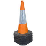 750mm-1-piece-traffic-safety-road-cone-orange-reflective-starlux-barrier-pedestrian-vehicle-demarcation-roadworks-events-schools-traffic-management-plastic-recyclable-highway-construction-site-equipment-durable-weather-resistant