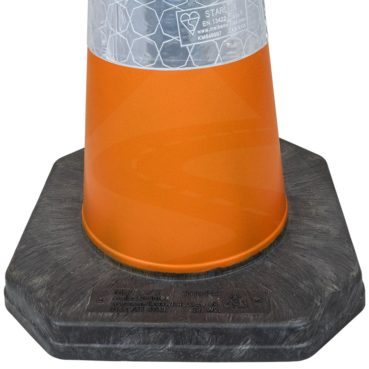 750mm-1-piece-traffic-safety-road-cone-orange-reflective-starlux-barrier-pedestrian-vehicle-demarcation-roadworks-events-schools-traffic-management-plastic-recyclable-highway-construction-site-equipment-durable-weather-resistant