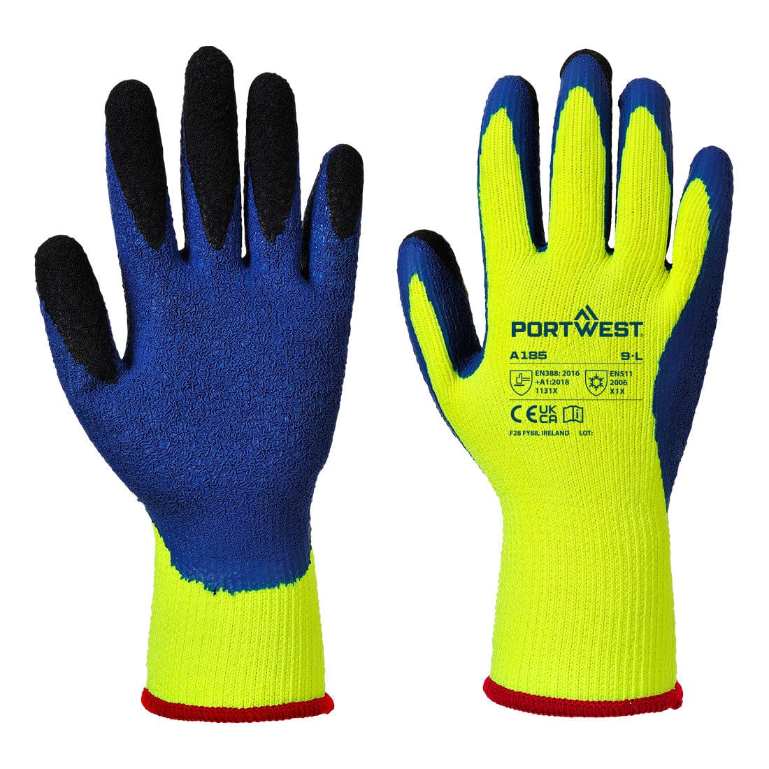 Portwest A185 Cold 7 Latex Crinkle Finger Dipped Glove
