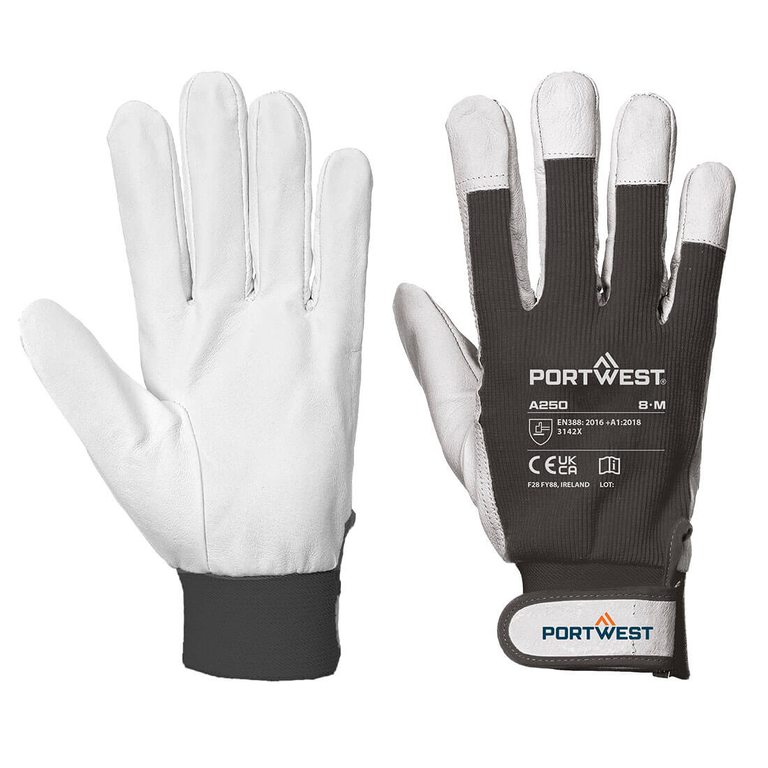 Portwest A250 Waterproof Leather 110 Grain Palm Mechanical Glove