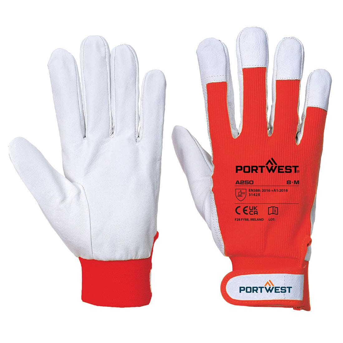 Portwest A250 Waterproof Leather 110 Grain Palm Mechanical Glove