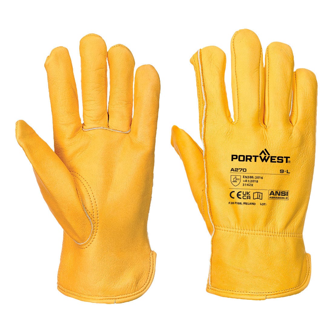 Portwest A270 Waterproof Leather Driver 100 Cow Grain Glove