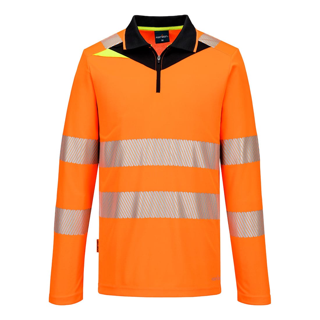 Portwest DX419 Class 2 DX4 Hi-Vis Zip Polo Shirt L/S