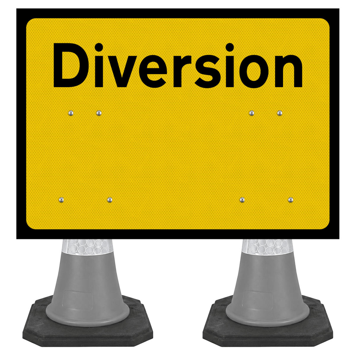 Diversion Sign 1050 x 750mm Cone Sign (Double Cone)