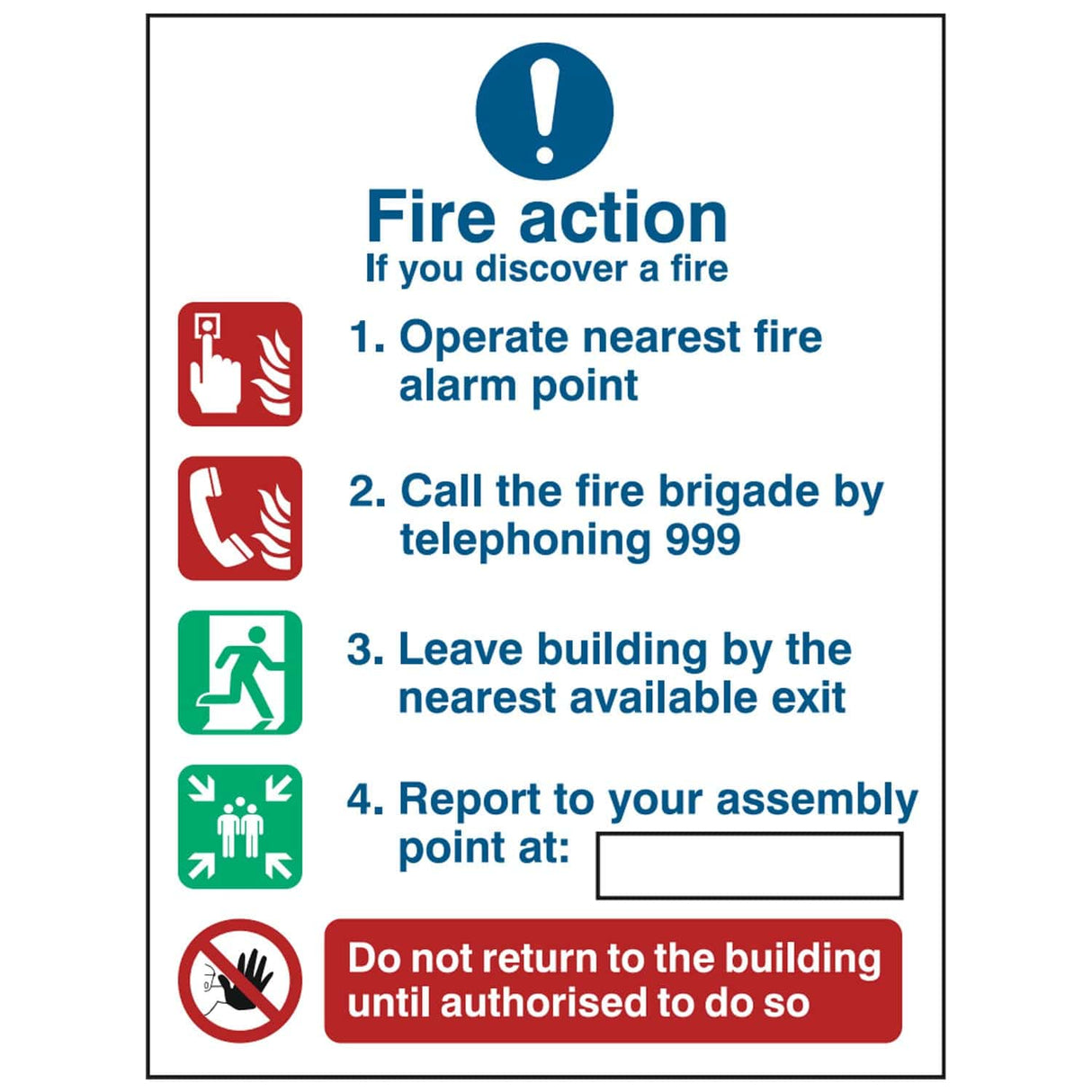 fire-action-5-point-action-sign-safety-extinguisher-signage-fire-evacuation-escape-hazard-identify-locate-instruct-prevention-regulations-compliance-gear-self-adhesive-rigid-PVC-foam-high-impact-polystyrene-photoluminescent-polycarbonate