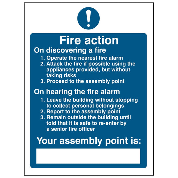 Fire Action Safety Signs On Discovering a Fire Street Solutions UK