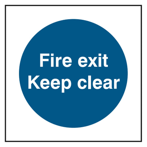 Mandatory Fire Safety Signs Fire Exit Keep Clear SSUK