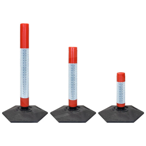 flexi-cylinder-defiance-base-delineator-post-self-righting-melba-swintex-traffic-control-flexible-vehicle-impact-guidance-safety-reflective-highway-uv-resistant-plastic-bollard-pedestrian-starlux-bolt-down-bitumin-pad-adhesive-durable-heavy-duty