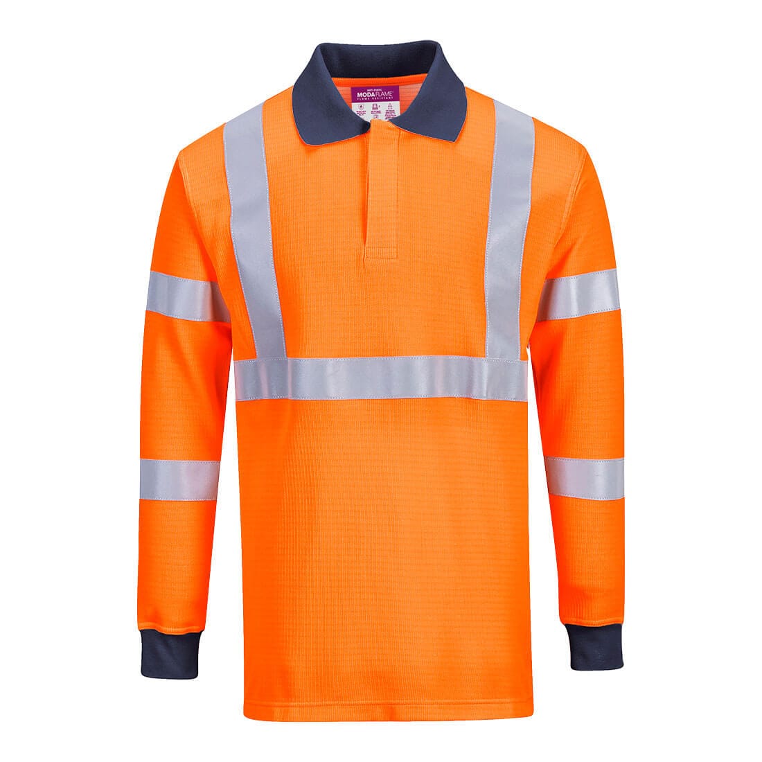 Portwest FR76 Modaflame Knit HVO FR Long Sleeve Polo Shirt