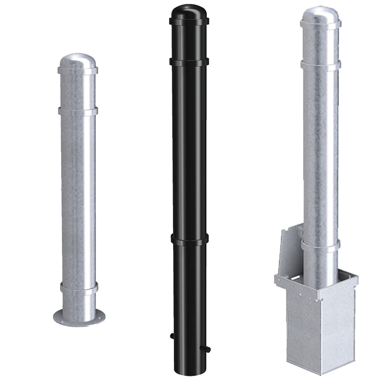 Three ornamental bollards