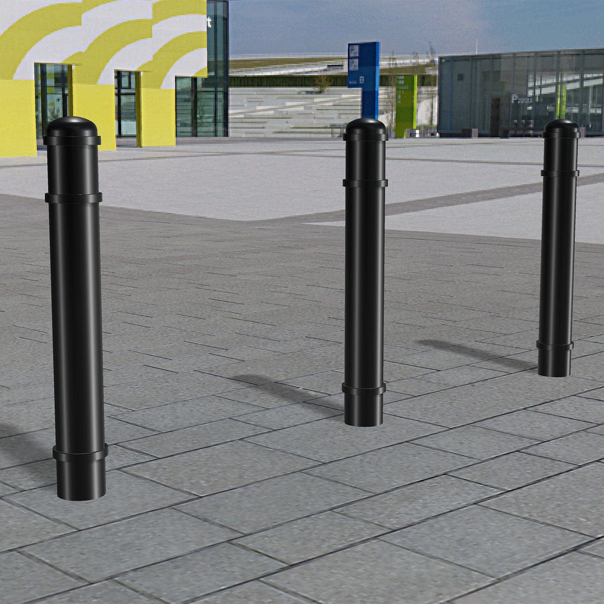 Three ornamental bollards