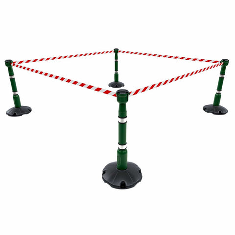 Retractable-barrier-cone-kit-Skipper-TM-traffic-safety-cone-retractable-tape-barrier-high-visibility-events-reflective-belt-portable-temporary-heavy-duty-prismatic-pvc-orange-warehouse-road-37m-black-yellow