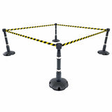 Retractable-barrier-cone-kit-Skipper-TM-traffic-safety-cone-retractable-tape-barrier-high-visibility-events-reflective-belt-portable-temporary-heavy-duty-prismatic-pvc-orange-warehouse-road-37m-black-yellow