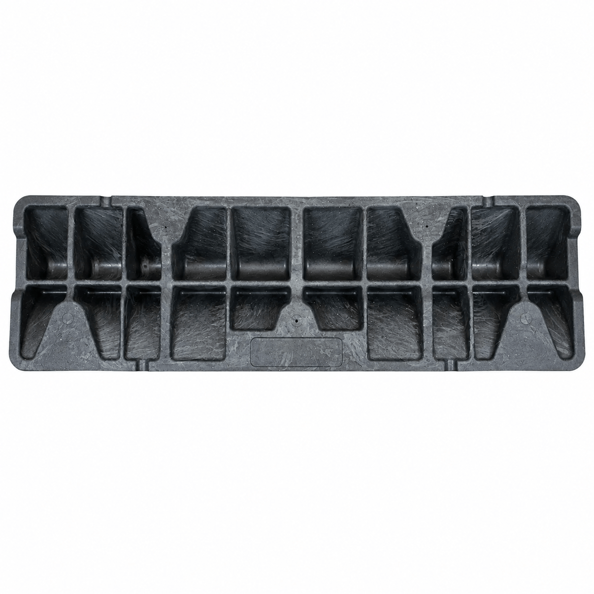 Truck Parking Stop underside structure made from recycled plastic with bolt fixing holes