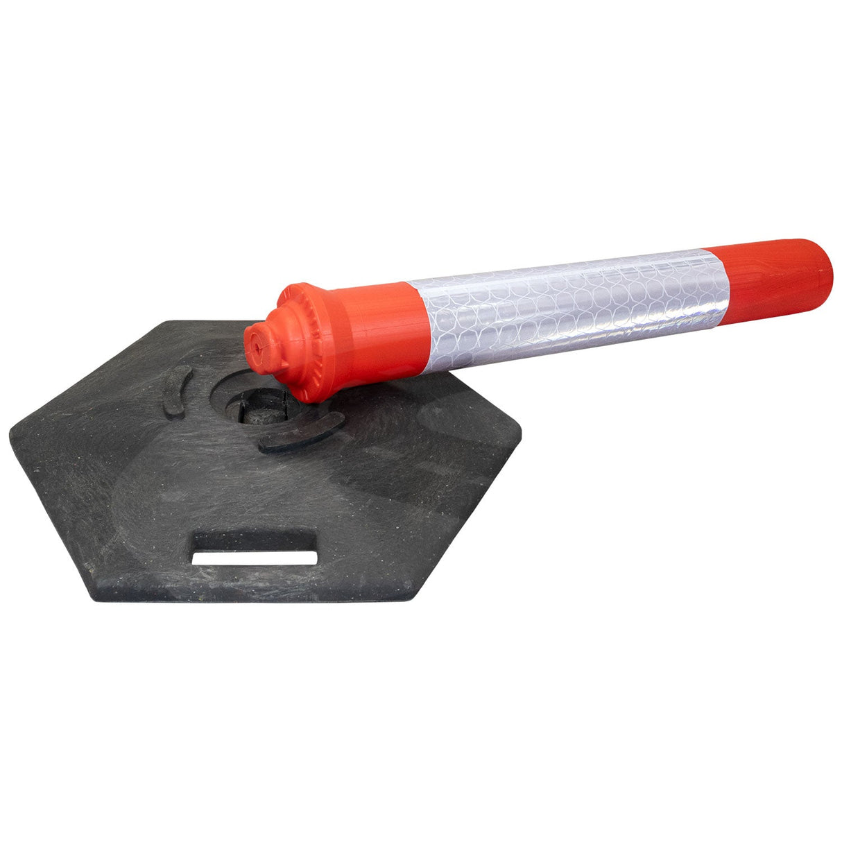 kingpin-cylinder-defiance-base-delineator-post-self-righting-melba-swintex-traffic-control-flexible-vehicle-impact-guidance-safety-reflective-highway-uv-resistant-plastic-bollard-pedestrian-starlux-bolt-down-bitumin-pad-adhesive-durable-heavy-duty