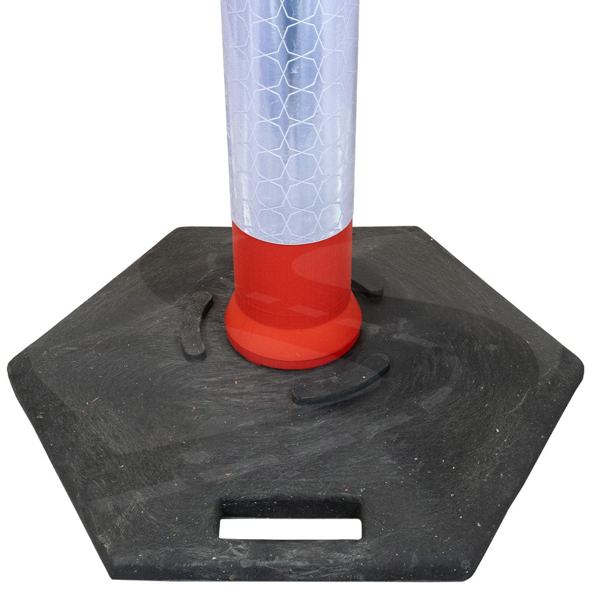 kingpin-cylinder-defiance-base-delineator-post-self-righting-melba-swintex-traffic-control-flexible-vehicle-impact-guidance-safety-reflective-highway-uv-resistant-plastic-bollard-pedestrian-starlux-bolt-down-bitumin-pad-adhesive-durable-heavy-duty