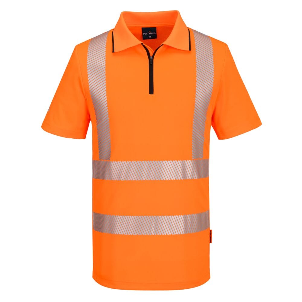 Portwest KX302 KX3 Sport Hi-Vis Zip Polo Shirt S/S