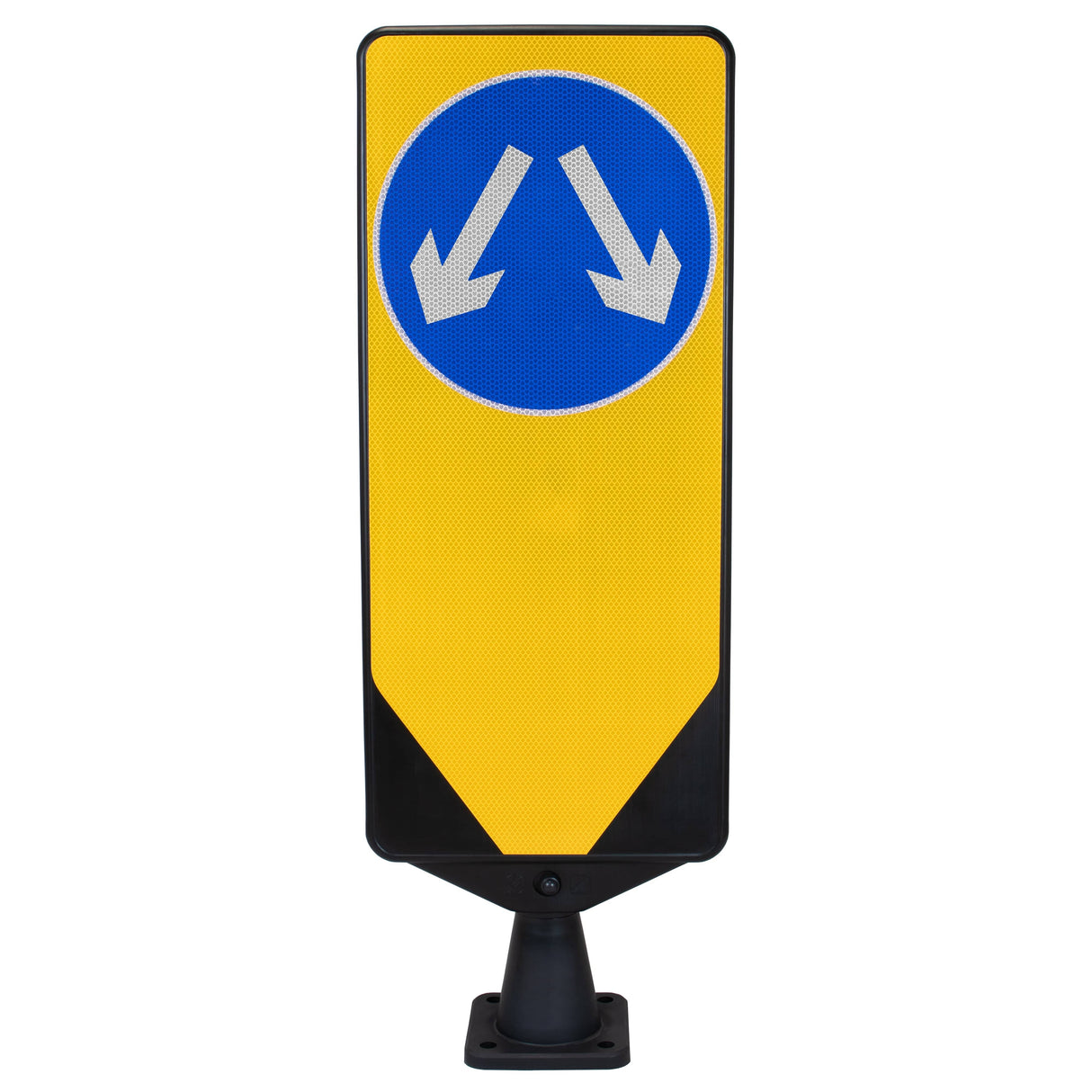 Morelock Yellow Bollard Keep Left Road Safety Traffic Highway Reflective Tape Flexible Removable Surface Mounted Anti-Ram High Visibility Durable Weather-Resistant Impact-Resistant Non-Corrosive