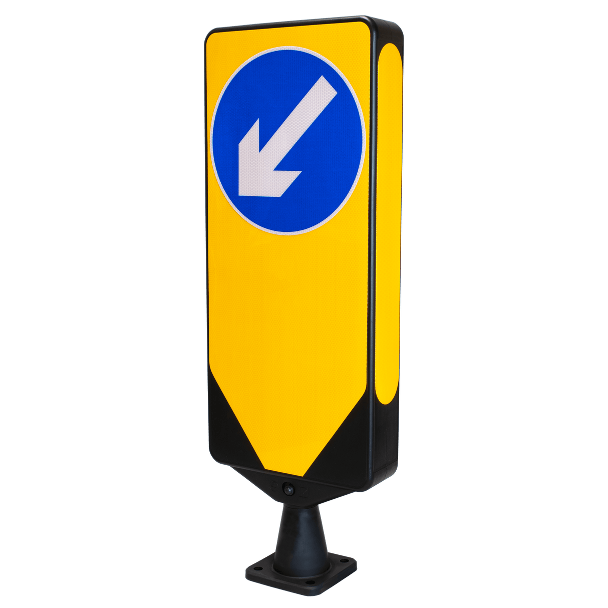 Morelock Yellow Bollard Keep Left Road Safety Traffic Highway Reflective Tape Flexible Removable Surface Mounted Anti-Ram High Visibility Durable Weather-Resistant Impact-Resistant Non-Corrosive
