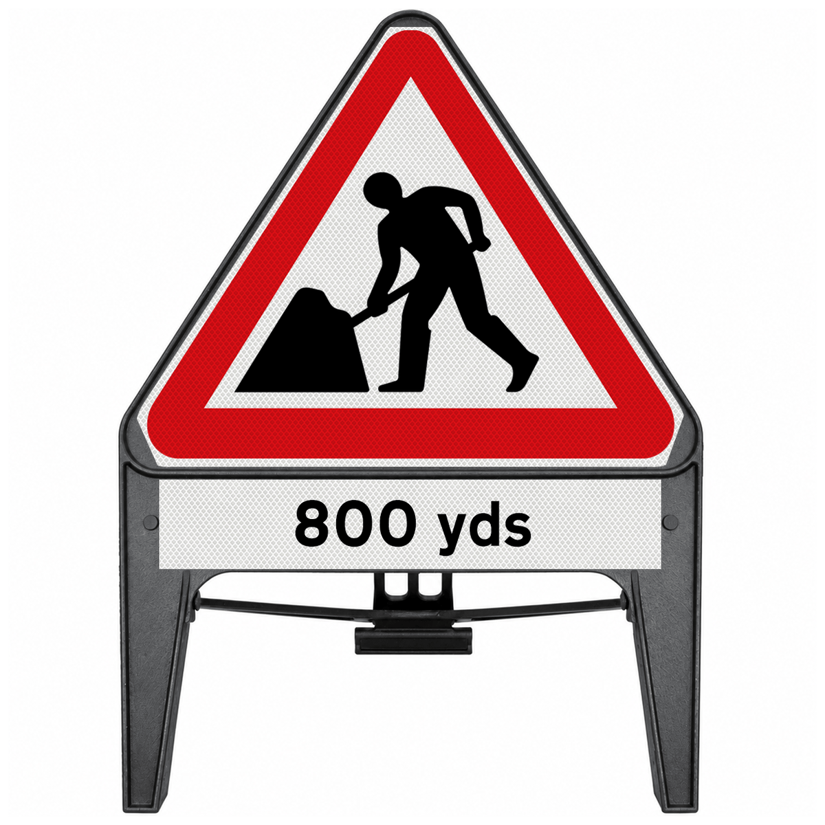 Men At Work with 800 yds Supplementary Plate 750mm Q-Sign 7001