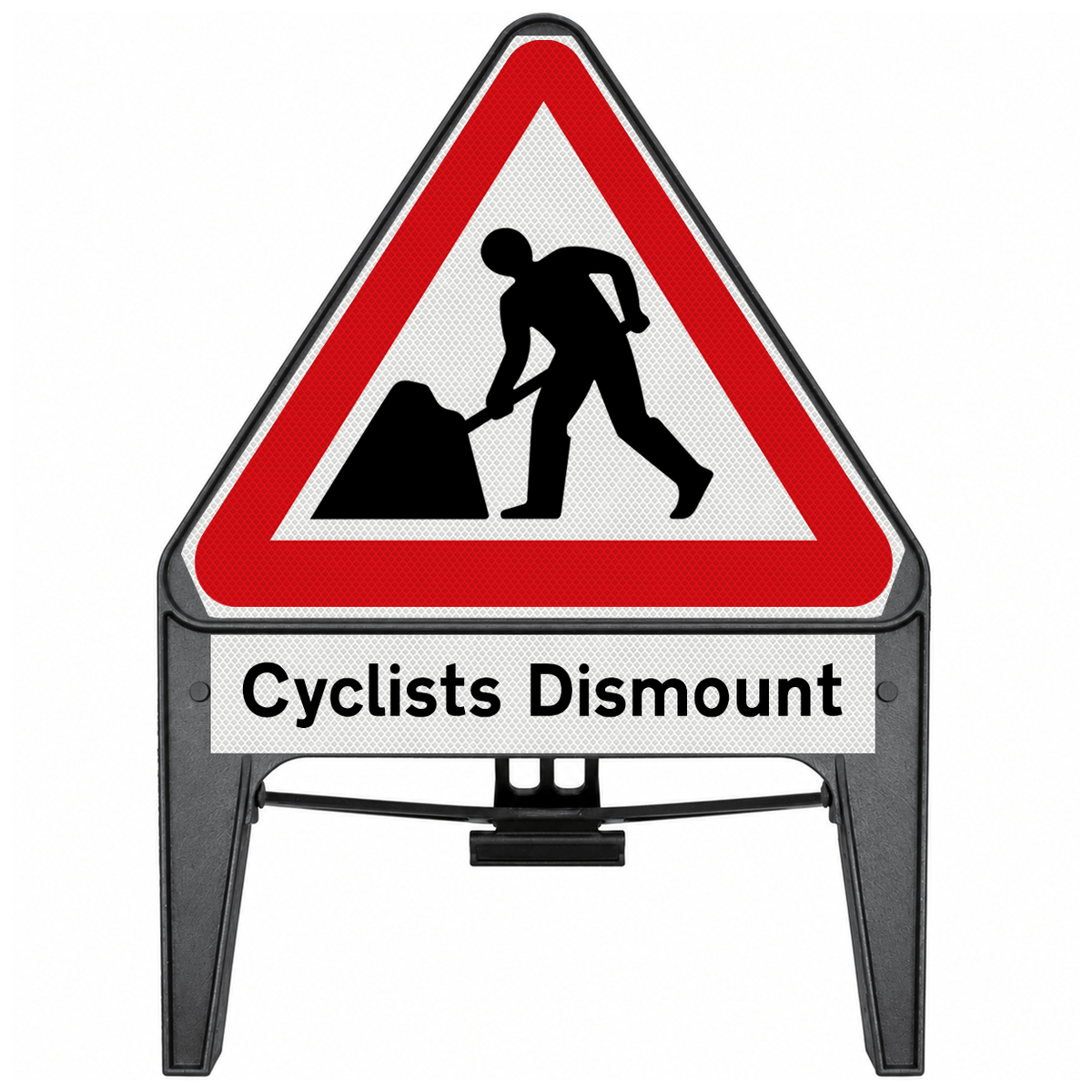 Men At Work with Cyclists Dismount Supplementary Plate 750mm Q-Sign 7001