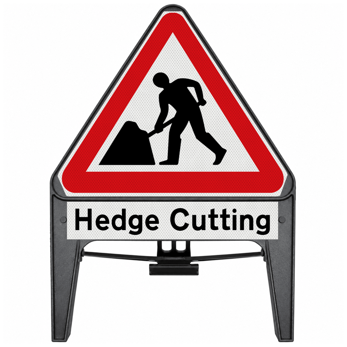 Men At Work with Hedge Cutting Supplementary Plate 750mm Q-Sign 7001