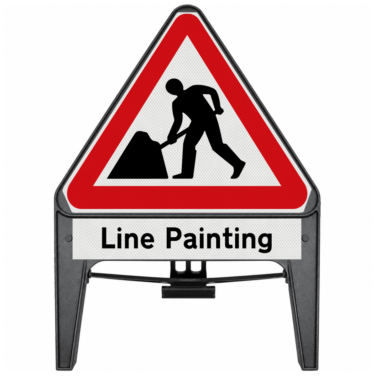 Men At Work with Line Painting Supplementary Plate 750mm Q-Sign 7001