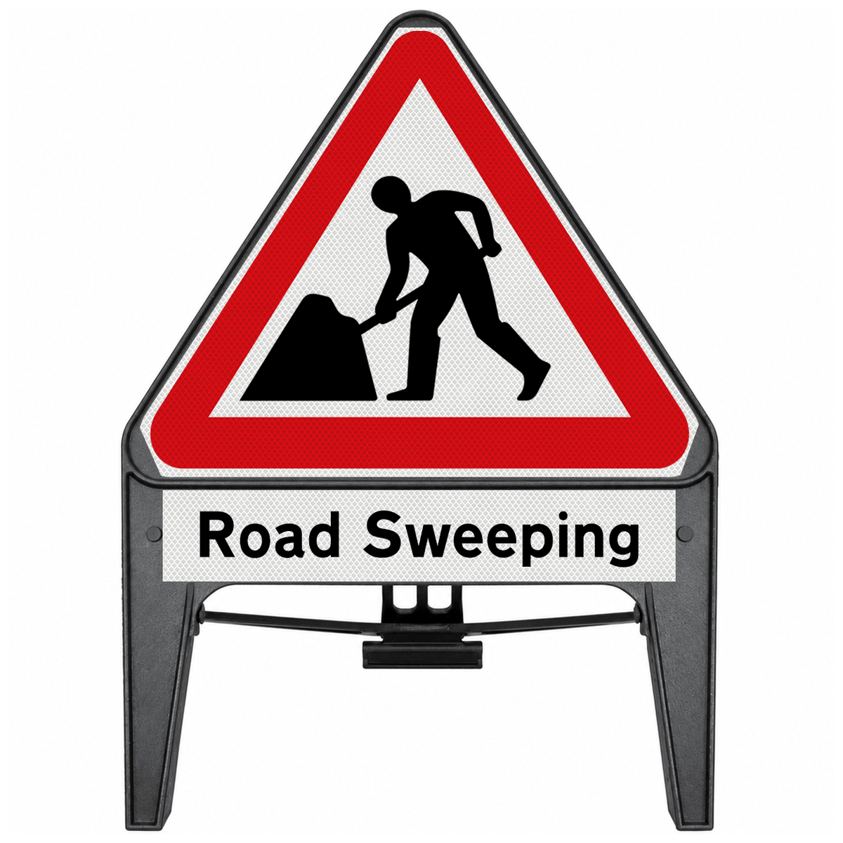 Men At Work with Road Sweeping Supplementary Plate 750mm Q-Sign