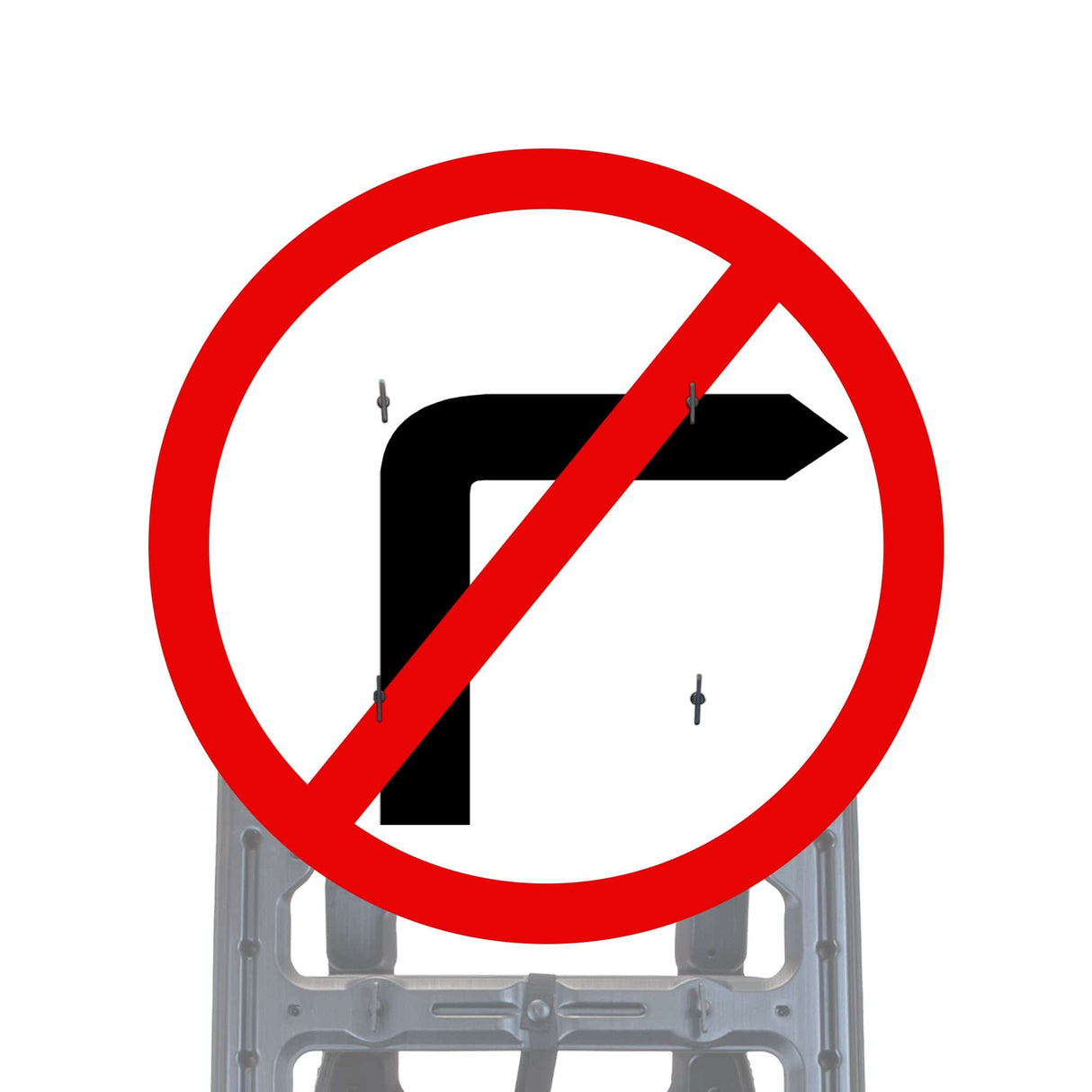 No Right Turn Quick Fit Sign Face Diagram