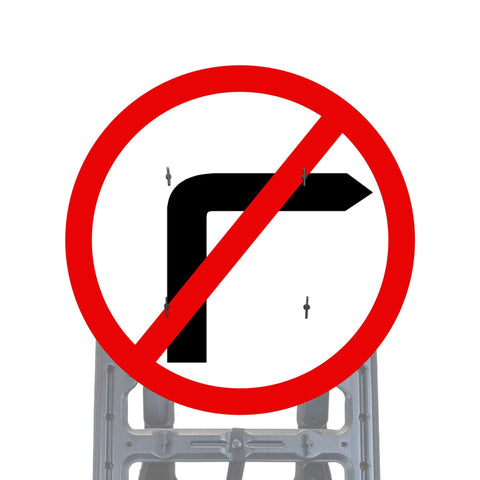 No Right Turn Quick Fit Sign Face Diagram