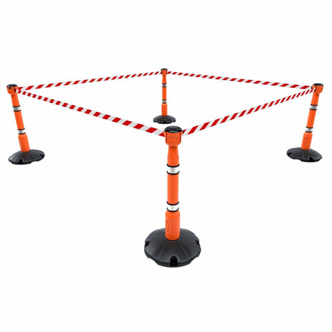Retractable-barrier-cone-kit-Skipper-TM-traffic-safety-cone-retractable-tape-barrier-high-visibility-events-reflective-belt-portable-temporary-heavy-duty-prismatic-pvc-orange-warehouse-road-37m-black-yellow