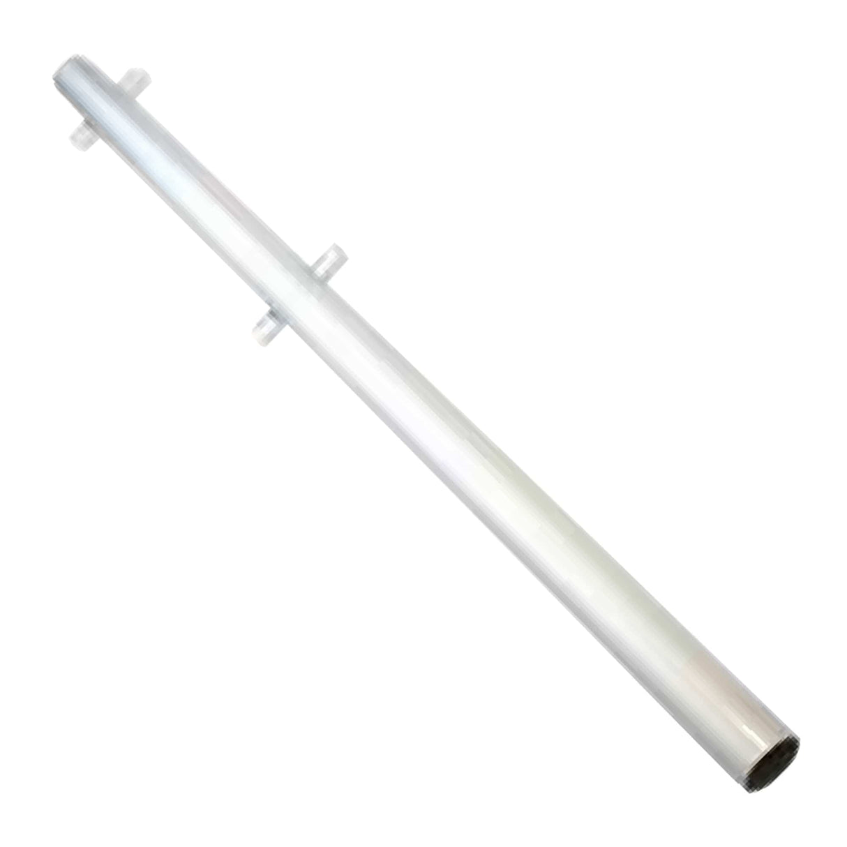 RB22 barrier connection post - metal tube fitted with paired locking pins, product shot on white background