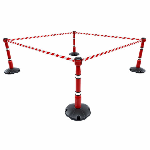 Retractable-barrier-cone-kit-Skipper-TM-traffic-safety-cone-retractable-tape-barrier-high-visibility-events-reflective-belt-portable-temporary-heavy-duty-prismatic-pvc-orange-warehouse-road-37m-black-yellow