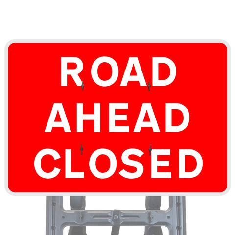 Road Ahead Closed Quick Fit Sign Face Diagram