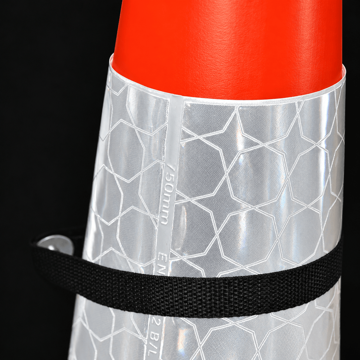 Road Narrows Left 750mm Triangle Cone Sign (Single Cone) 517