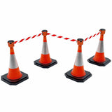 Retractable-barrier-cone-kit-Skipper-TM-traffic-safety-cone-retractable-tape-barrier-high-visibility-events-reflective-belt-portable-temporary-heavy-duty-pvc-orange-warehouse-road-37m--4-cone-kit