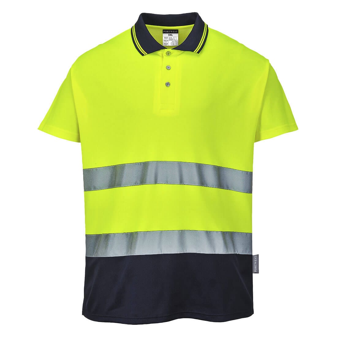 Portwest S174 Class 2 Hi-Vis Cotton Comfort Contrast Polo Shirt S/S