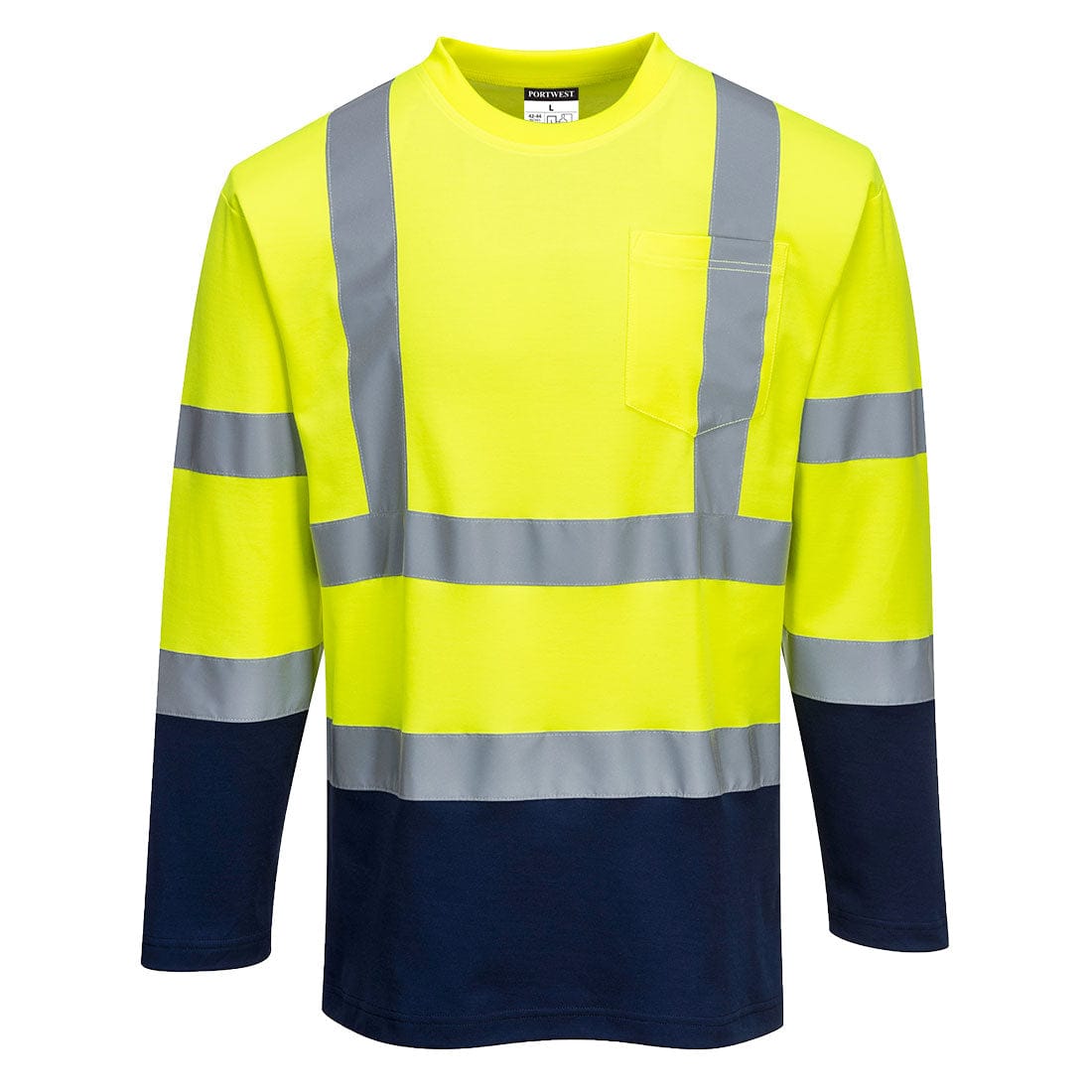 Portwest S280 Class 2 Hi-Vis Cotton Comfort Contrast T-Shirt L/S