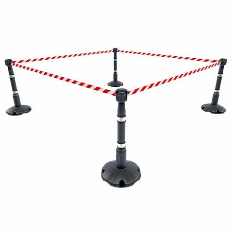 Retractable-barrier-cone-kit-Skipper-TM-traffic-safety-cone-retractable-tape-barrier-high-visibility-events-reflective-belt-portable-temporary-heavy-duty-prismatic-pvc-orange-warehouse-road-37m-black-yellow