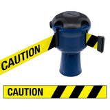 Skipper TM retractable 9 metre tape barrier system orange caution danger red green white blue yellow black reflective high visibility queue management traffic cone crowd flow control events safety belt roadworks guardrail security roadside restraint