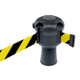 Skipper TM retractable 9 metre tape barrier system orange caution danger red green white blue yellow black reflective high visibility queue management traffic cone crowd flow control events safety belt roadworks guardrail security roadside restraint