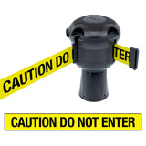 Skipper TM retractable 9 metre tape barrier system orange caution danger red green white blue yellow black reflective high visibility queue management traffic cone crowd flow control events safety belt roadworks guardrail security roadside restraint