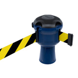 Skipper TM retractable 9 metre tape barrier system orange caution danger red green white blue yellow black reflective high visibility queue management traffic cone crowd flow control events safety belt roadworks guardrail security roadside restraint