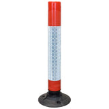 swinbac-cylinder-delineator-post-self-righting-melba-swintex-traffic-control-flexible-vehicle-impact-guidance-safety-reflective-highway-uv-resistant-plastic-bollard-pedestrian-starlux-bolt-down-bitumin-pad-adhesive-durable-heavy-duty
