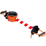 Skipper-TM-magnetic-cord-strap-holder-receiver-attachment-retractable-safety-barrier-warehouse-easy-installation-magnet-reusable-outdoor-indoor-tape-belt-warning-hazard-events-curved-post-pole-scaffolding