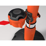 Skipper-TM-magnetic-cord-strap-holder-receiver-attachment-retractable-safety-barrier-warehouse-easy-installation-magnet-reusable-outdoor-indoor-tape-belt-warning-hazard-events-curved-post-pole-scaffolding