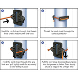 Skipper-TM-magnetic-cord-strap-holder-receiver-attachment-retractable-safety-barrier-warehouse-easy-installation-magnet-reusable-outdoor-indoor-tape-belt-warning-hazard-events