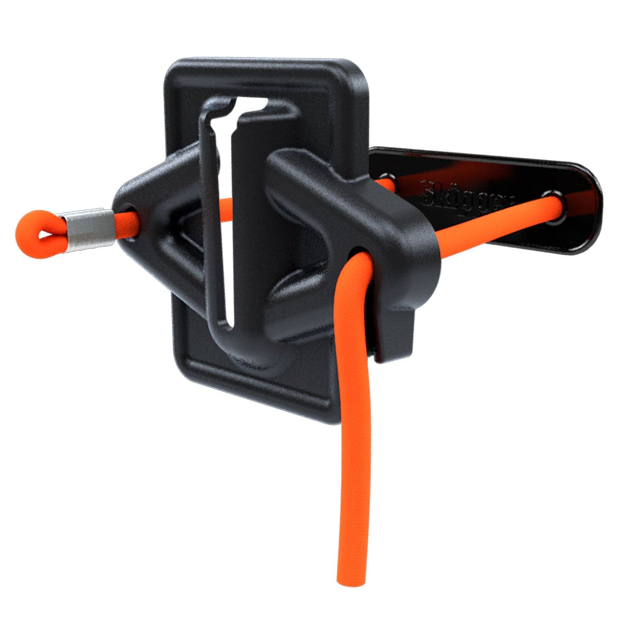 Skipper XS cord-strap receiver plate showing the elasticated loop and screw-fix mounting holes